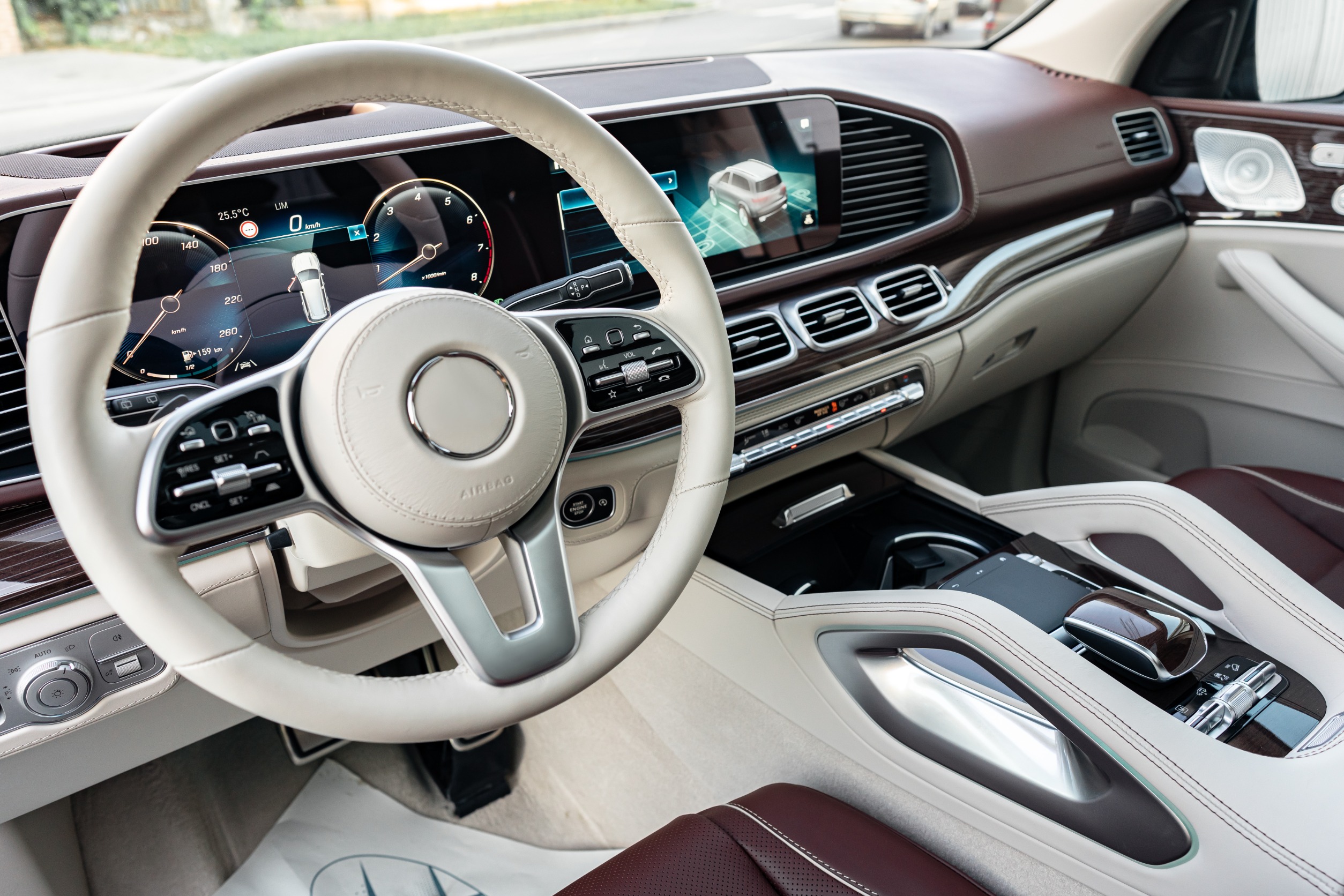 Interior of a luxury car.