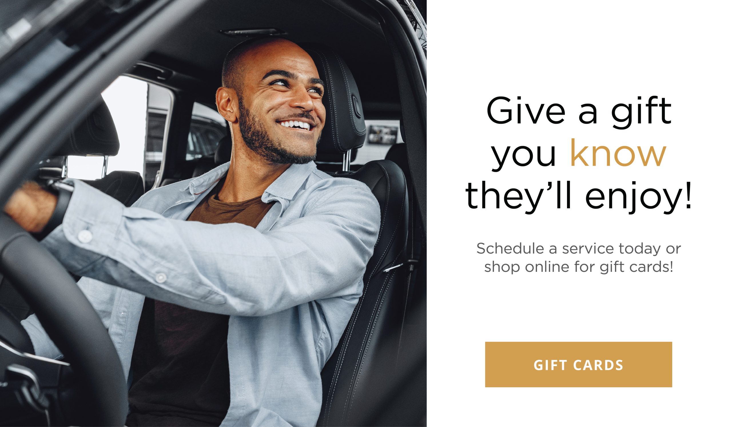 Give a gift you know they’ll enjoy! Schedule a service today or shop online for gift cards!