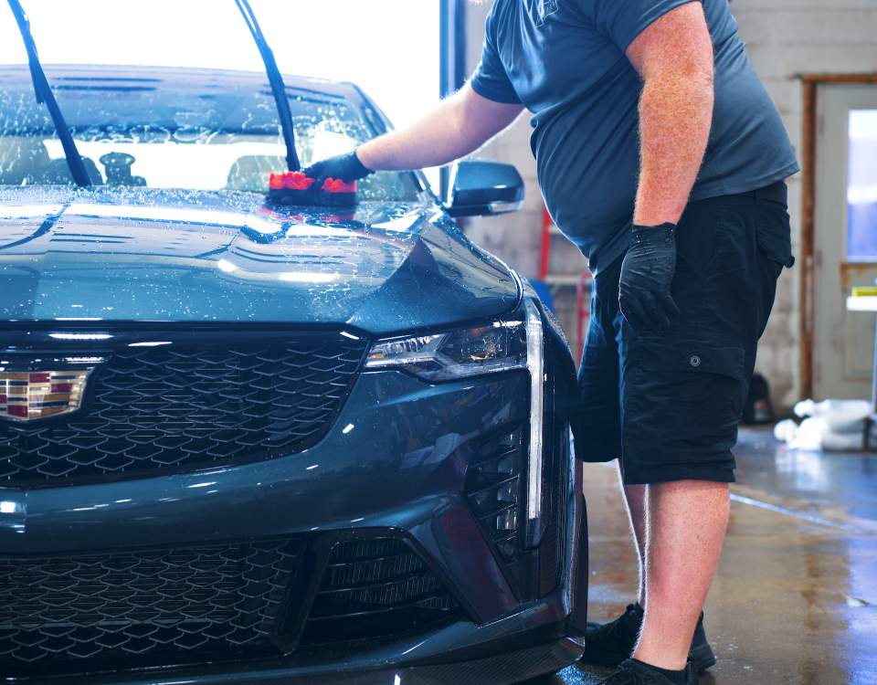 Professional applying ceramic coating